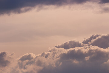 Cumulus cloud formations in the sky