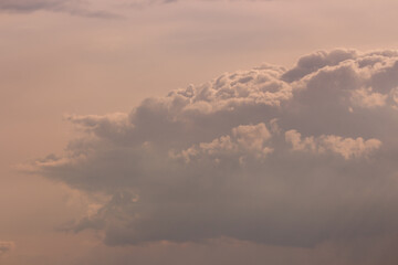 Cumulus cloud formations in the sky
