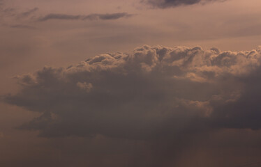 Cumulus cloud formations in the sky