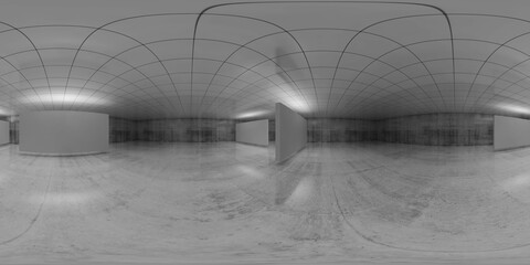 360 degree panorama, abstract empty interior 3d