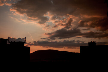 Fototapeta premium Evening cloud formations at the sky