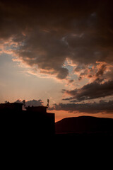 Evening cloud formations at the sky