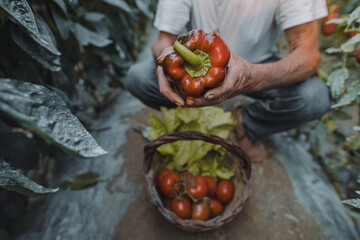 peppers harvesting