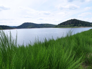 The lake in Pierre-Percée in Vosges. A french aera in the east of France. (july 2020)