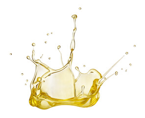 Oil splash on white background