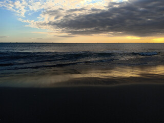 beach with a sunset background