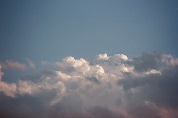 Cumulus cloud formations in the sky