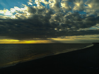 beach with a sunset background
