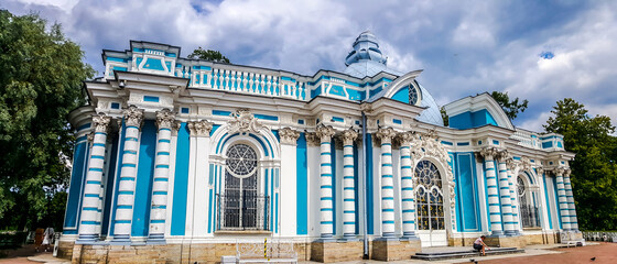 The Grotto Pavilion in Catherine garden  in Pushkin  (Tsarskoe Selo)  Russia.
