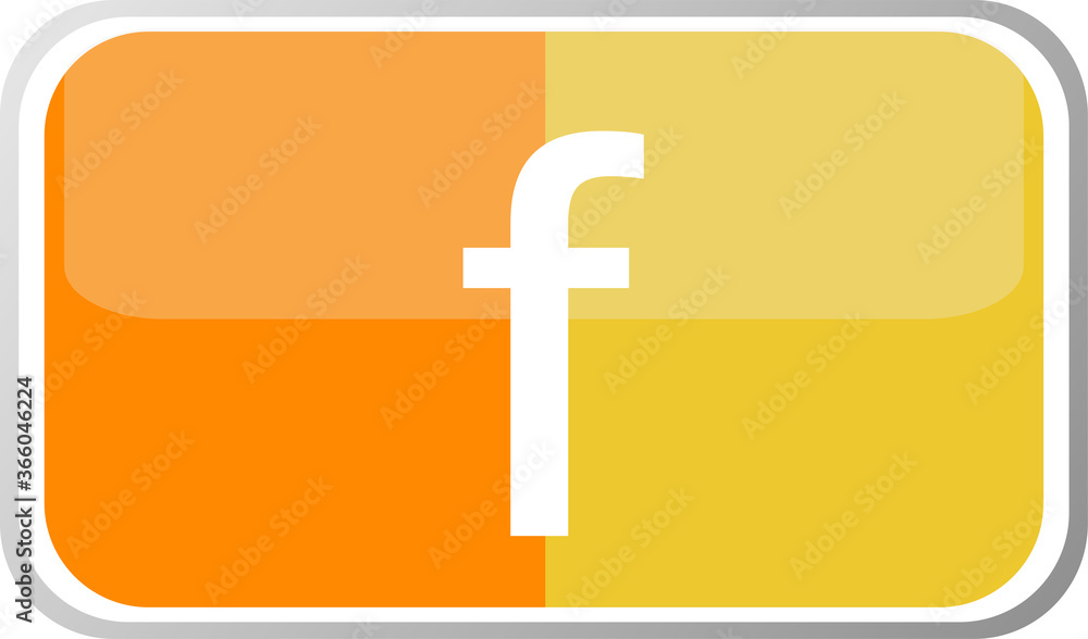 Poster letter f in the web button. web icon logo design template elements