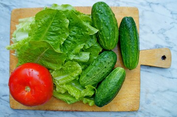 fresh vegetables on a wooden board
