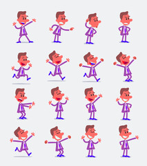 Naklejka premium collection, template, character, cartoon, work, animation, teamwork, corporate, professional, job, office, isolated, suit, man, white, caucasian, insurance, 
