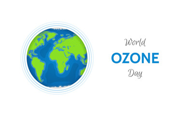 World ozone layer day. Green eco and save Earth. 16 September. Vector illustration - obrazy, fototapety, plakaty