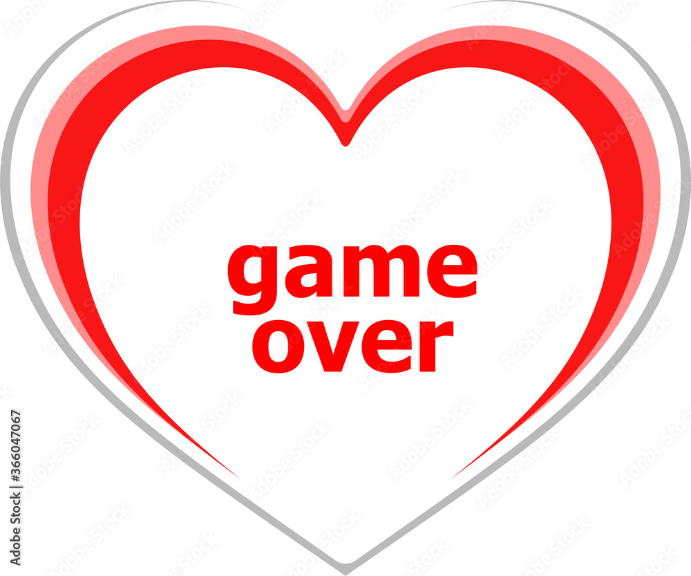 Poster text game over. web design concept