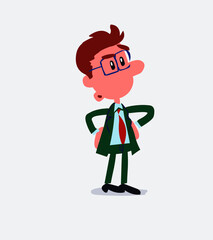 Businessman doubting in isolated vector illustration