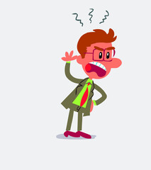 Indigned businessman in isolated vector illustration

