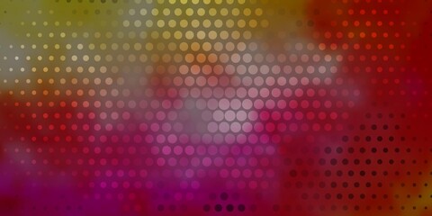 Dark Pink, Yellow vector template with circles. Illustration with set of shining colorful abstract spheres. Design for your commercials.