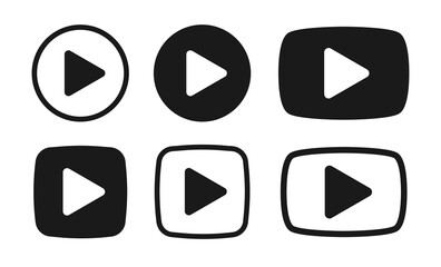 Play button icon vector set