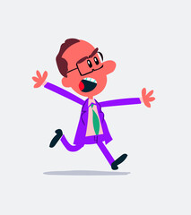 Businessman running angry in isolated vector illustration
