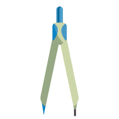 Vector drawing of a compass in cartoon style. Compass is isolated on a white background. Tools for school and drawing.Vector illustration in flat style.