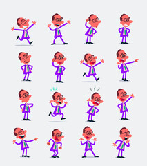 Cartoon character businessman in smart casual style. Set with different postures, attitudes and poses, doing different activities in isolated vector illustrations.
