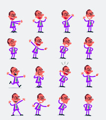Cartoon character businessman in smart casual style. Set with different postures, attitudes and poses, doing different activities in isolated vector illustrations.
