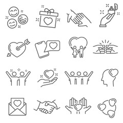 Fototapeta premium Love and friendship icon set, hearts symbols