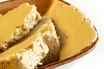  traditional turkish tahini halva in plate