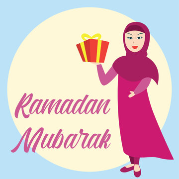 ramadan mubarak gift for Muslim holy month fasting. vector illustration