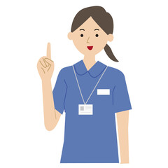 Care worker woman pose illustration