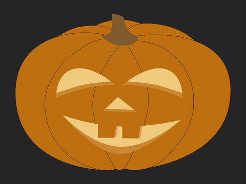 Halloween pumpkin on a dlack background. Vector illustration