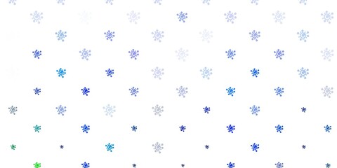 Light Blue, Green vector pattern with coronavirus elements.