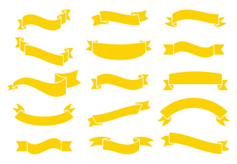 Obraz premium Banners and ribbons set isolated on white background. Collection of trendy banners and ribbons for web site, tag, label, sticker, and badge. Creative art concept, vector illustration