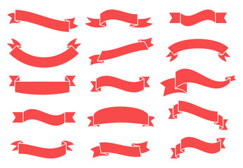 Obraz premium Banners and ribbons set isolated on white background. Collection of trendy banners and ribbons for web site, tag, label, sticker, and badge. Creative art concept, vector illustration