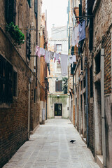 Traditional Venice Cityscape. Narrow street Venice, Italy.