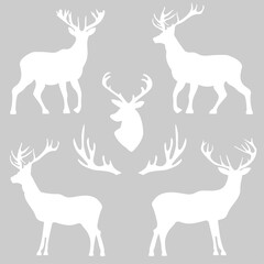 Naklejka premium background with patterns of deer and horns