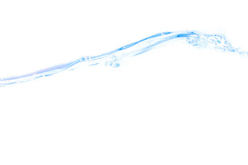 Obraz na płótnie Canvas Surface Water wave, transparent blue with bubbles In beautiful nature On a white background
