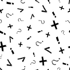 Seamless pattern with hand drawn symbols