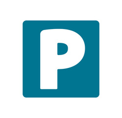 Parking sign allowed. The parking icon is blue. Vector illustration.