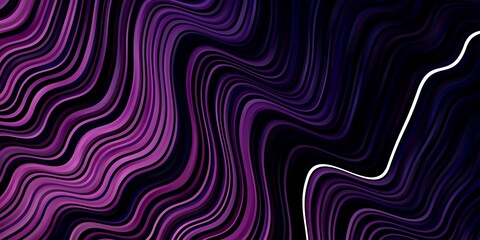 Dark Purple vector background with wry lines. Colorful illustration, which consists of curves. Best design for your posters, banners.