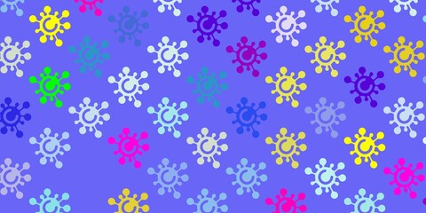 Light Multicolor vector background with covid-19 symbols.