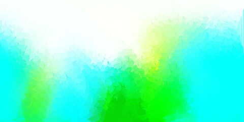 Light blue, yellow vector abstract triangle background.