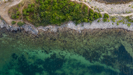 drone view of an island 