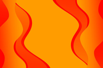 Burn. Fire. Flame. Abstract orange and red wavy background with curve lines.