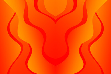 Burn. Fire. Flame. Abstract orange and red wavy background with curve lines.