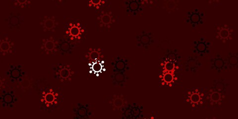 Light red vector background with covid-19 symbols.