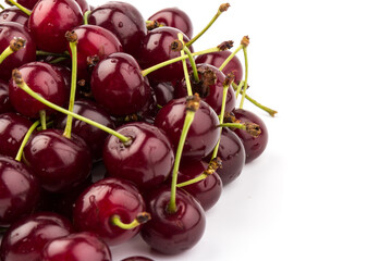 Сherry berries isolated on white background. With clipping path.