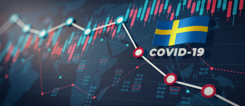 COVID-19 Coronavirus Sweden Economic Impact Concept Image.