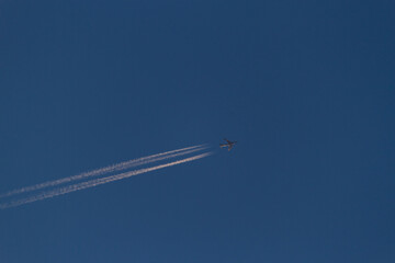 Plane track on the sky