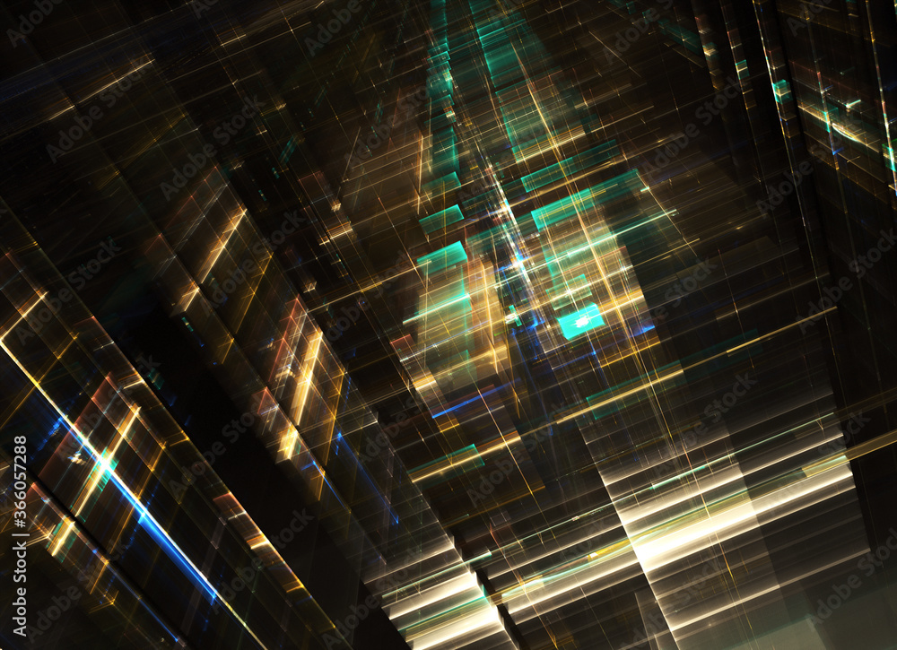 Poster fractal background for use in creativity and design projects. technological fractal. abstract 3d ill
